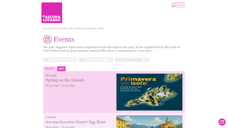 Homepage of the event page
